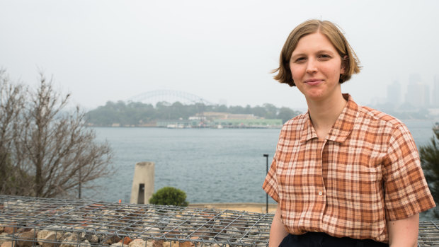 Victoria King, prize-winning architect in front of Goat Island in Sydney.