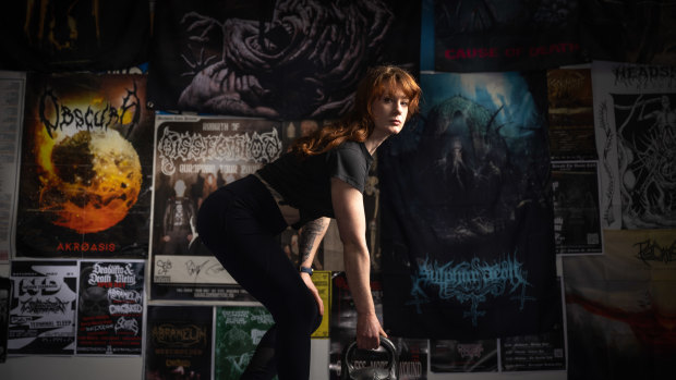 Instructor Elissa Jewell runs a Deadlifts and Death Metal class in Melbourne.