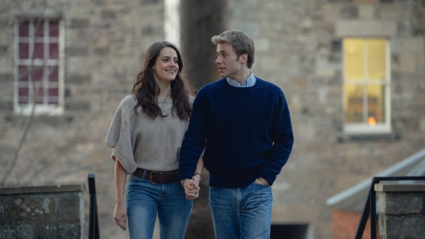 Young love, strong hair. Season six will cover off the relationship between Prince William and Kate Middleton.