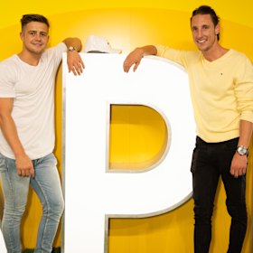 Guilty grooms? Mikey and Ivan lapped up the fanfare from fellow guests.