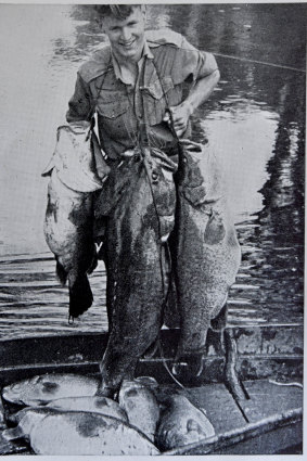 Derek Falconer, father of Snobs Creek local Rod Falconer, in the early days of the hatchery. 