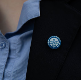 Year 12 students at Scholastica's College in Glebe have received a COVID badge for doing their HSC in the middle of the pandemic.
