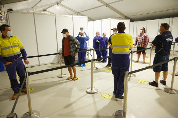 Rio Tinto tests its workers for COVID-19 before they fly out to remote sites across WA.