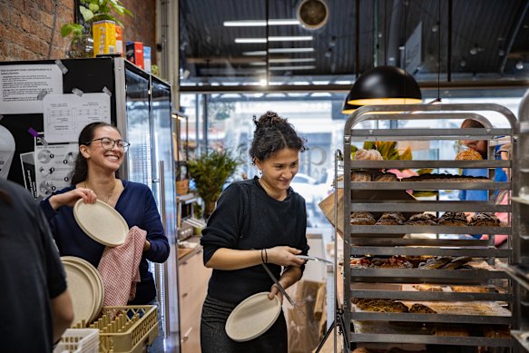 Calle Bakery staff at the Rathdowne Street store. 