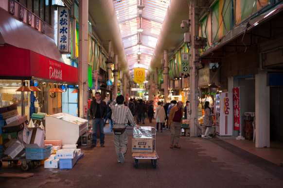 Omicho fish market ... nearly 300 years and still going strong.