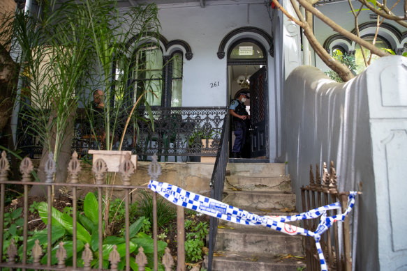 The Redfern home where the two men were stabbed to death.