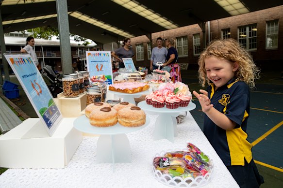 Cupcakes look popular as Boronia Park Public School in Hunters Hill prepares its election day cake stand.