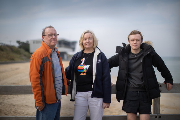 Sally Catt, with her husband Jim and son Will, wants laws changed to allow people such as her late son, a registered organ donor, to have their wishes carried out.