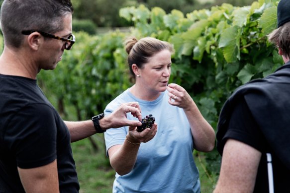 Bron Dance in the vineyard.