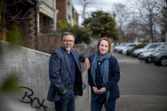 Fitzroy North couple Kenneth Gomez and Mary Guiney are angry about the new flood mapping process.
