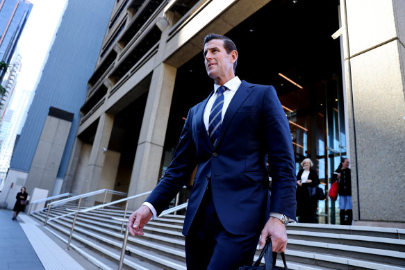 Ben Roberts-Smith leaves the Federal Court in Sydney on Wednesday. 