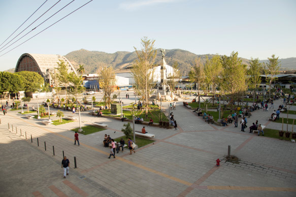 The gangs that frequent Liberty Plaza in San Salvador now wield musical instruments, not guns.