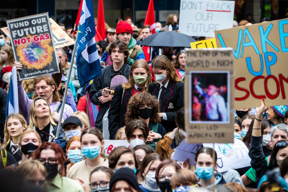 School students walk out of classrooms to demand action on climate change.
