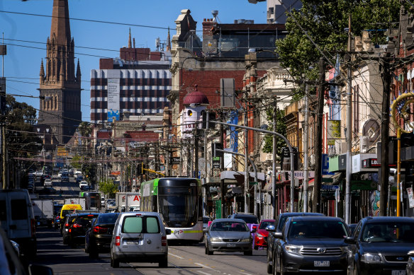 Brunswick Street in Fitzroy is one of 20 roads Yarra council says it will no longer provide maintenance for if the state doesn’t increase funding.