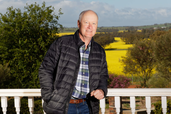 Qantas, Woodside and AFL Commission chairman Richard Goyder on his farm outside Perth. 