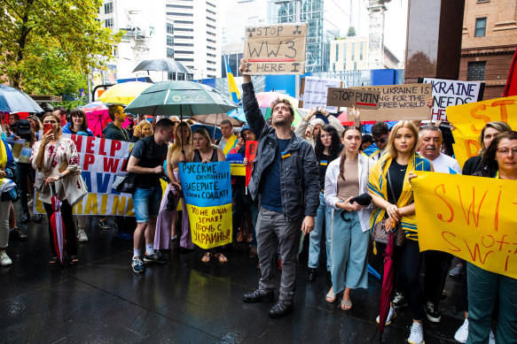 Hundreds of people braved the soggy weather.