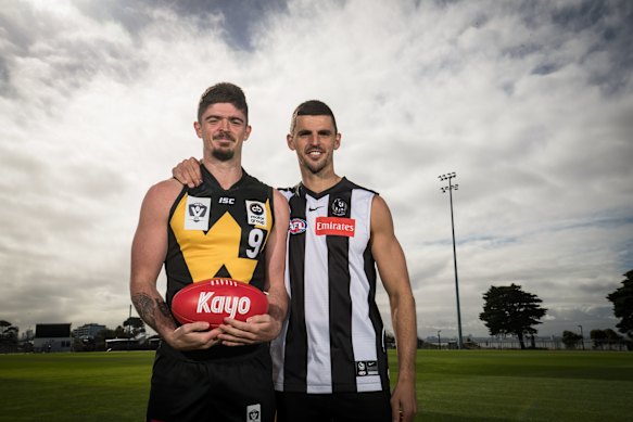 Footballing brothers Ryan and Scott Pendlebury in 2021.