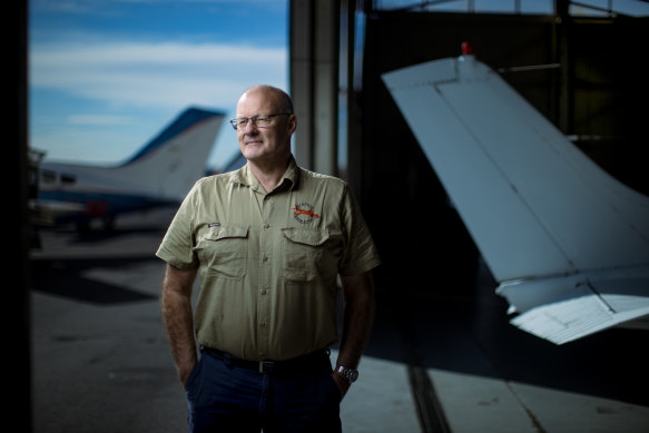 Rob Simpson, owner of Simpson Aeroelectrics, at Moorabbin Airport. 