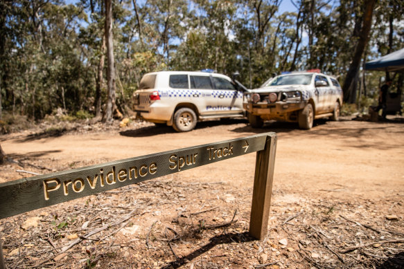 The secluded location near where police are searching for the bodies of Russell Hill and Carol Clay.