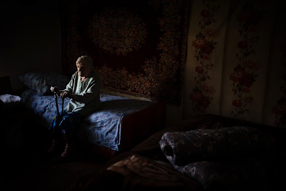 Lidiia Lomikovska, 98, has already lived through Stalin-era famine and the occupation of her village in World War II.
