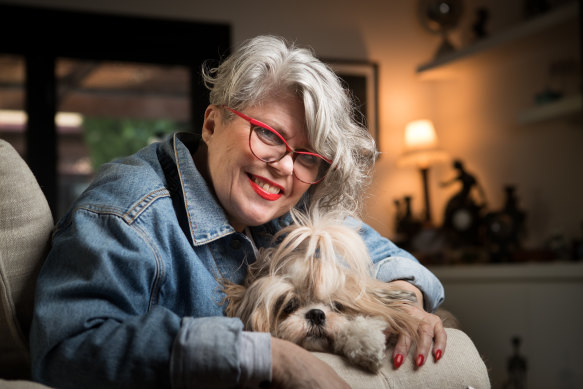 Dr Sally Cockburn, pictured here with her dog Molly, is bringing her radio persona Dr Feelgood back to national airwaves on Saturday nights. 