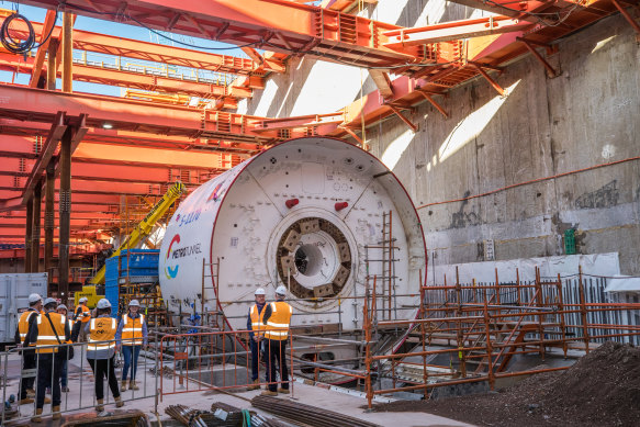 Metro Tunnel's first tunnel-boring machine.