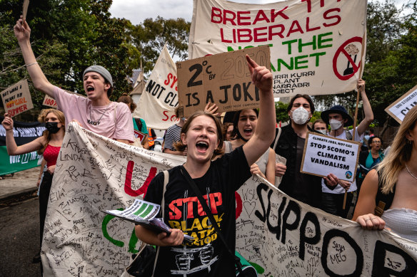 Young people have gathered in Sydney to protest against climate inaction. 
