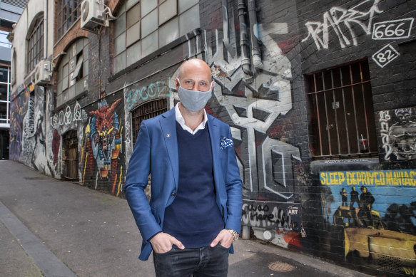 Nick Russian runs a range of businesses including events, cleaning, labor hire and soon-to-open nightclub Bambi at the old Cherry Bar site in ACDC Lane.