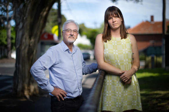 Laura Embry (right) is one of the thousands of Australians who has fallen victim to sophisticated scammers. Her father, Garry, is outraged at how Laura has been treated.