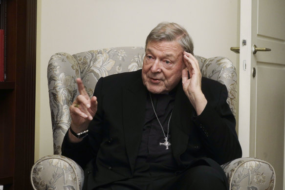 Cardinal George Pell at his residence near the Vatican last year.