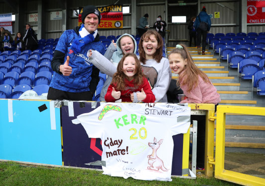 Support for Sam Kerr at Kingsmeadow on Sunday. 