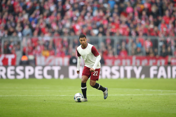 Bayern's Serge Gnabry in action before the shutdown last month.