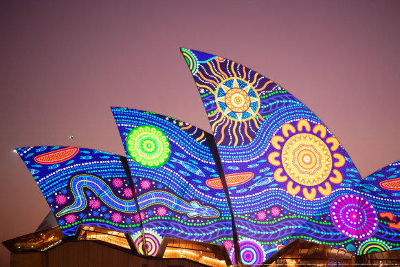 The Sydney Opera House just as dawn broke earlier today. 