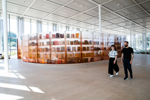 The resin walls were designed by architect Kelvin Ho of Akin Atelier and handcrafted by Hayden Cox for the entrance of new building at the Art Gallery of NSW that opens to the public on the first Saturday in December. 