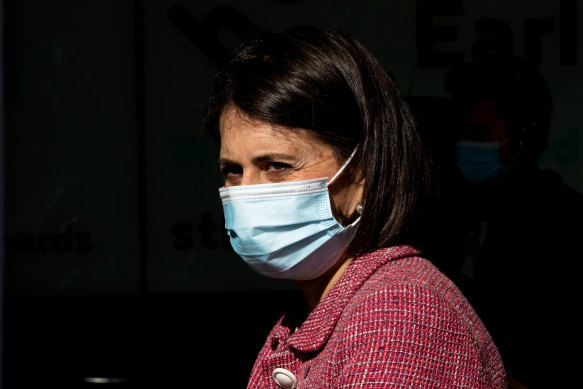 NSW Premier Gladys Berejiklian gives a press conference on the COVID-19 outbreak on Friday.