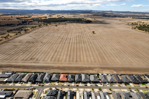 This farmland on Melbourne’s western fringe will be developed into the 128-hectare Harkness Cemetery, Melbourne’s largest in about 100 years. 
