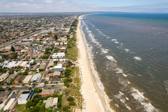 The coastline at Chelsea in Melbourne’s south.