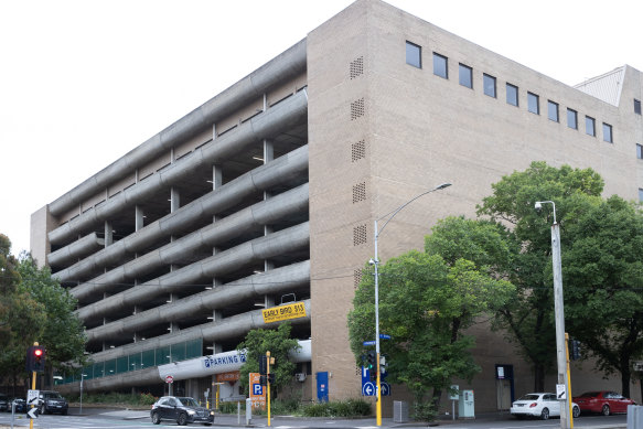 The 1970s brutalist car park in Carlton.