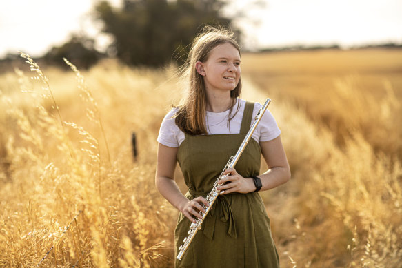 A leader in her field: Eliza Creek from the Wimmera town of Nhill learnt flute by taking online lessons.