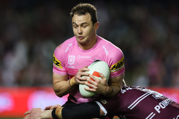 Dylan Edwards’ kick returns for Penrith have been the foundation of their attack.