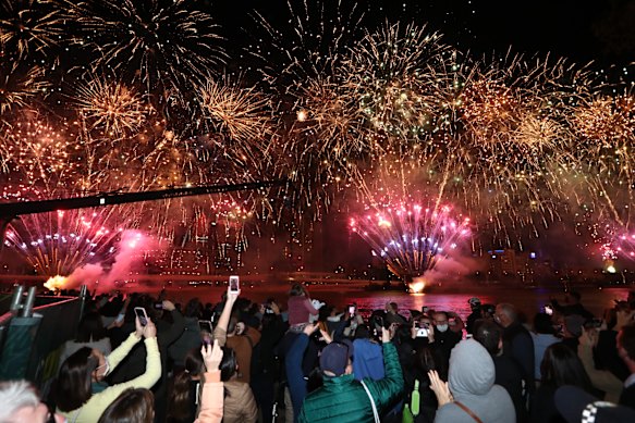 Fireworks over Brisbane after the news.