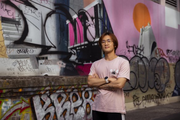 Student Boris Tam outside UTS in Sydney. He says neither major party is doing enough to attract Millennial voters.