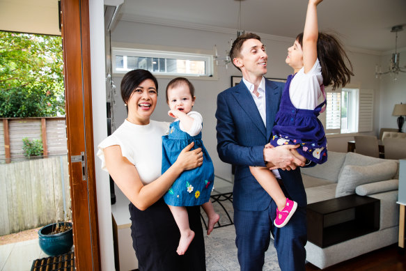 Lawyer Taryn Ellerington says living in Gladesville and working in Parramatta allows her to spend more time with her husband Mark and children Eve, 3 and Mia, 1.