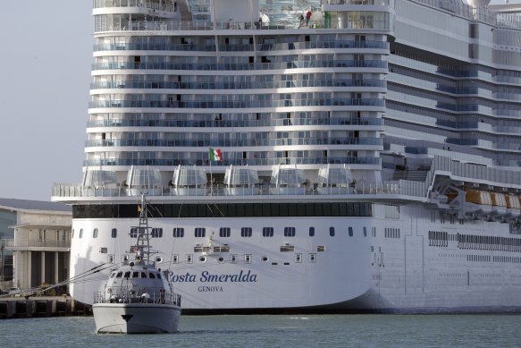 The Costa Smeralda cruise ship was docked in the Civitavecchia port near Rome.