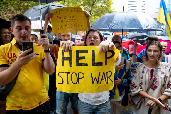 Protesters in Sydney on Friday.