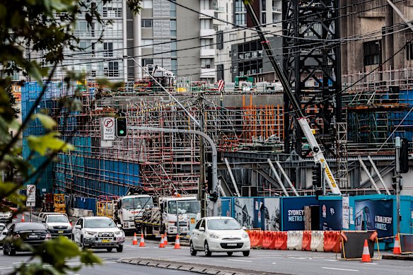 Residents say they have already endured years of noisy construction work in the area, including at the Crows Nest Metro Station, pictured under construction here in 2023.