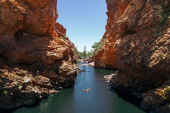 A swimmer enjoys the solitude at Ellery Creek. Much of the region remains surprisingly quiet.