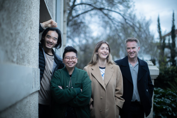 Louis Le, Jean Tong (director), Jessica Clarke and David Whiteley, from Red Stitch’s new production of Caught.