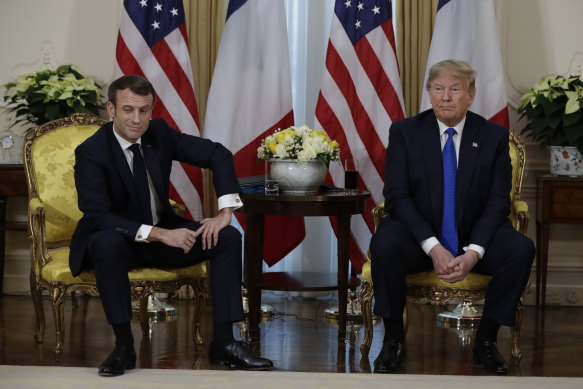 At one point, Macron told Trump: "Let's be serious".