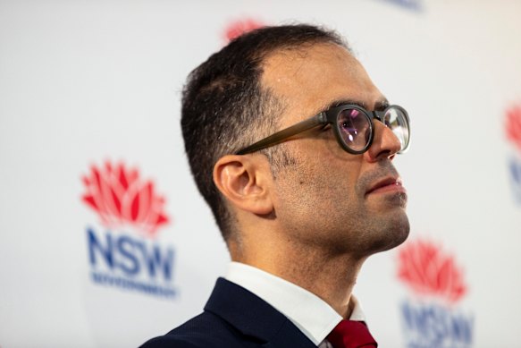 Treasurer of NSW Daniel Mookhey speaks about the budget on Tuesday.